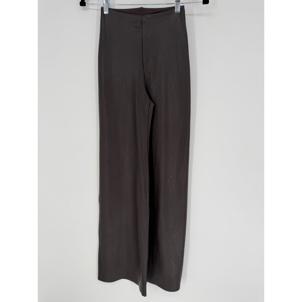 COMMANDO FAUX LEATHER WIDE LEG PANT ESPRESSO BROWN HIGH WAIST TROUSER NWT SMALL